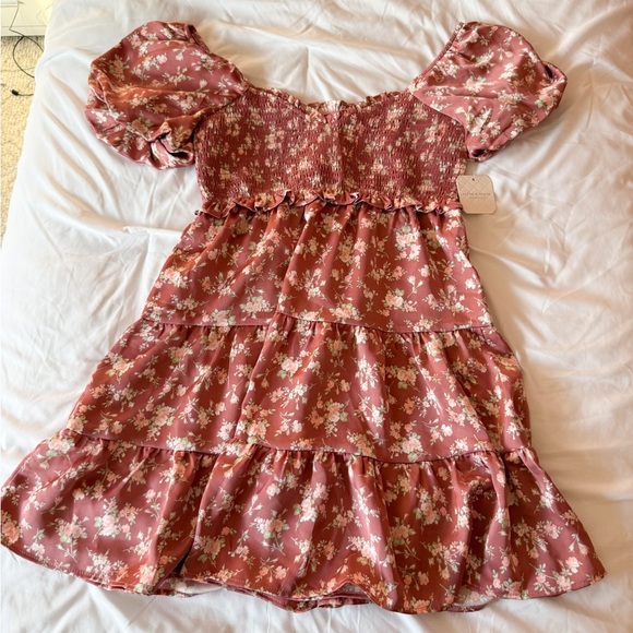 Altar'd State Dresses & Skirts - Altar’d State Burgundy Multi Cyrus Floral Mini Dress Size Small